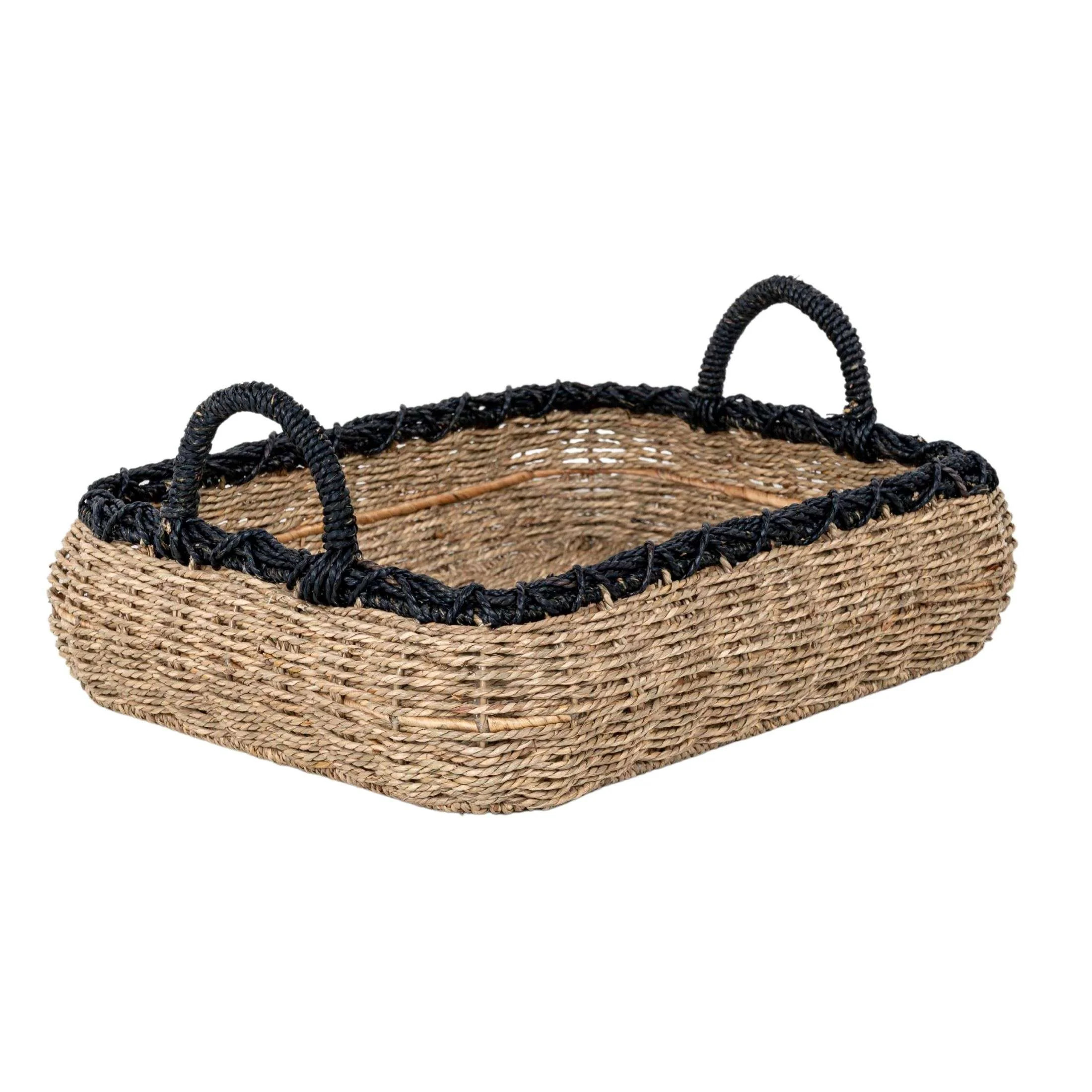 Better Homes & Gardens Seagrass Tray Storage Basket with Handles | Walmart (US)