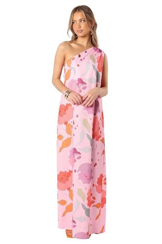 Petal & Pup Women's Tillie One Shoulder Maxi Dress, Pink Floral | Amazon (US)