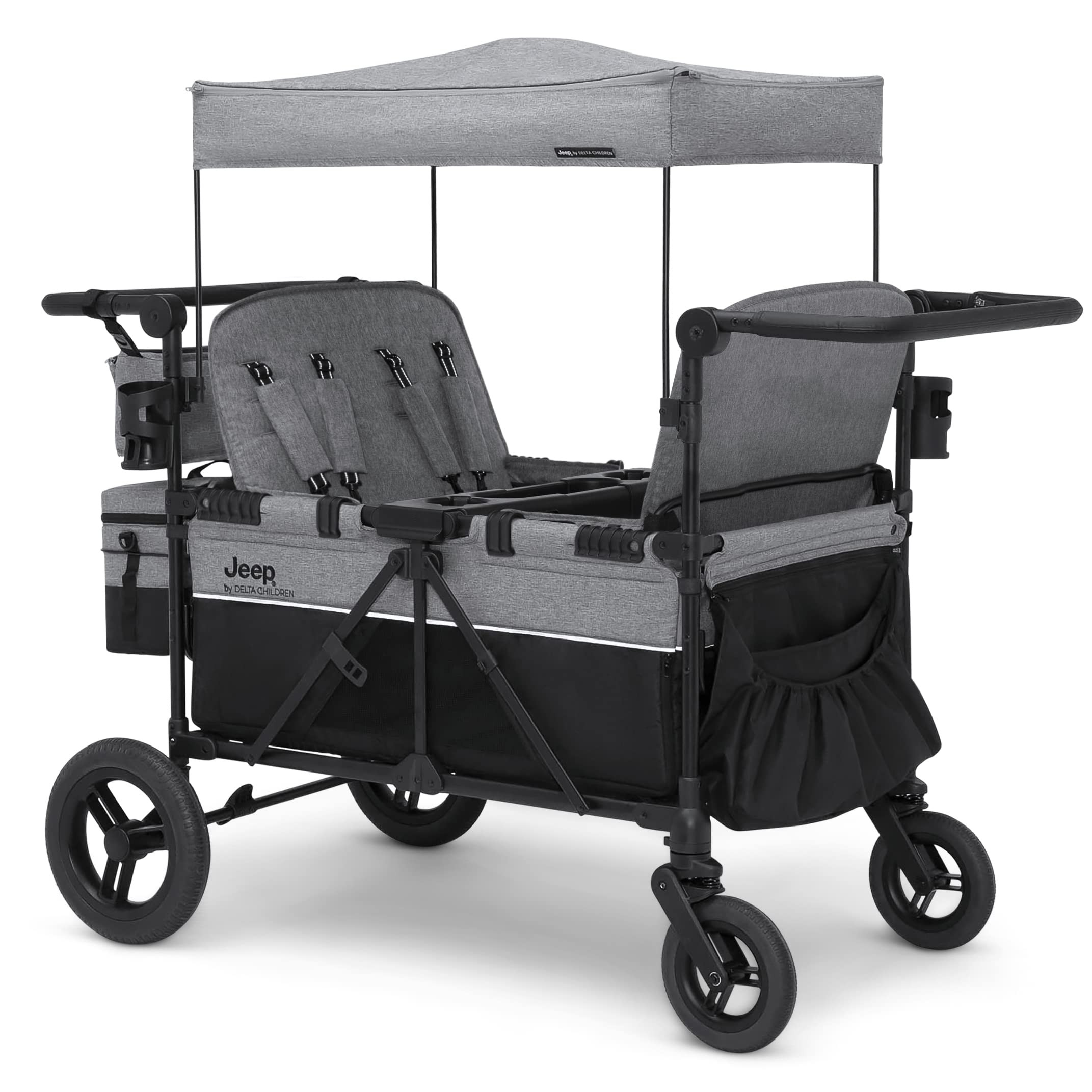 Jeep Wrangler Deluxe 4 Seater Stroller Wagon by Delta Children - Premium Quad Stroller Wagon for ... | Amazon (US)