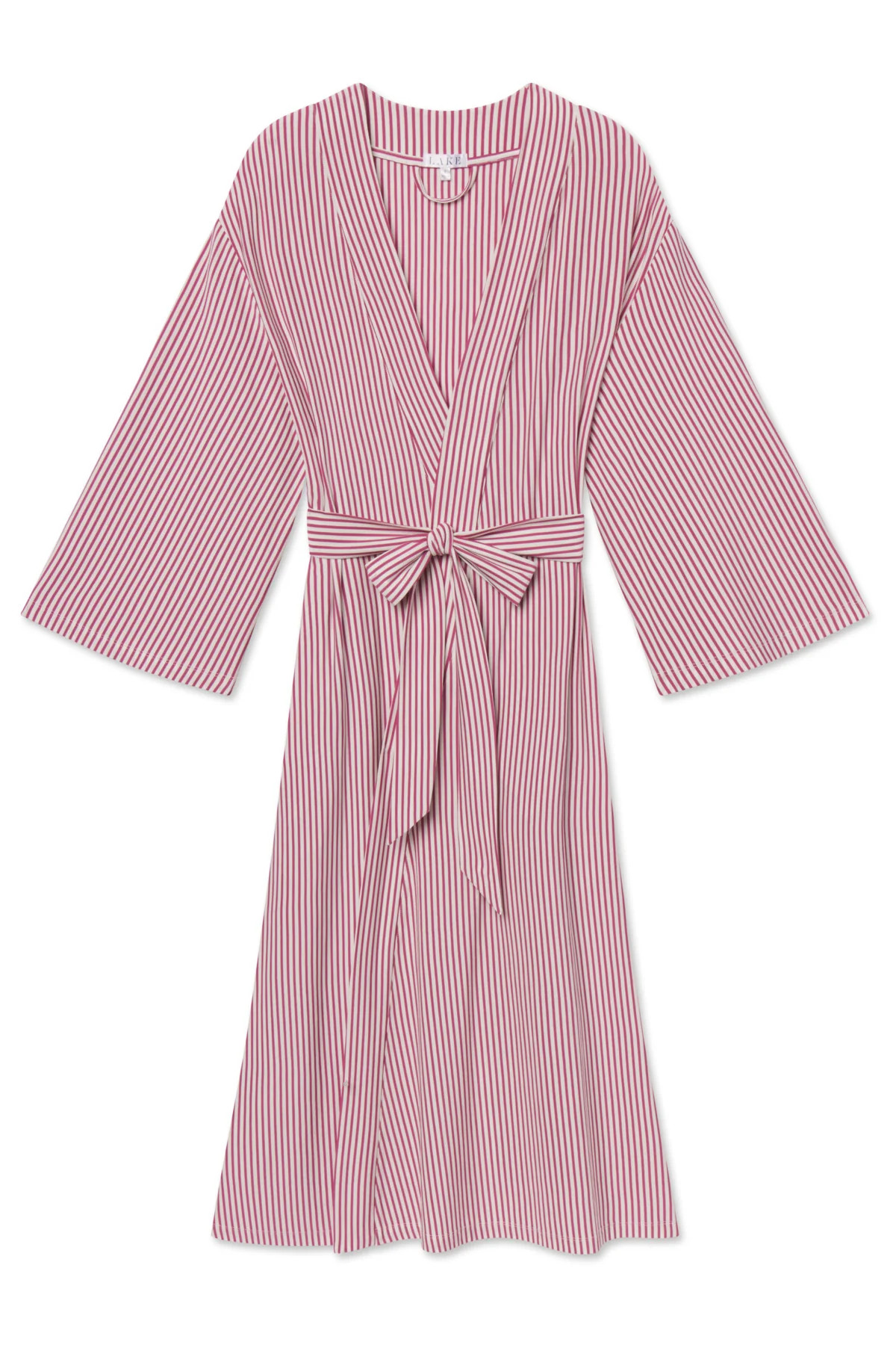 DreamModal Kimono Robe in Camellia Pencil Stripe | Lake Pajamas