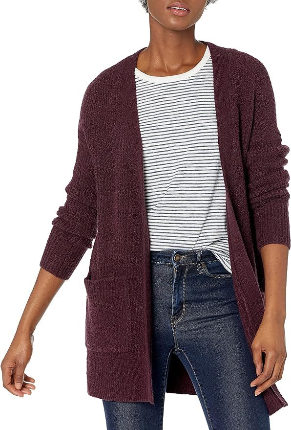 Goodthreads Women's Oversized Boucle Shaker Stitch Cardigan Sweater | Amazon (US)