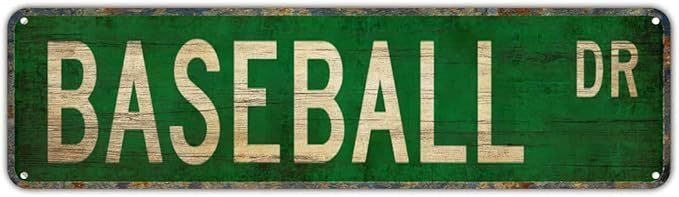Metal Tin Signs BASEBALL Funny metal Signs Vintage Sign Retro Tin Signs Aluminum Metal Sign for B... | Amazon (US)