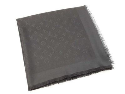 Louis Vuitton Monogram Shine Shawl In Black Silk & Wool Jacquard Fw1025wxzdu | eBay US