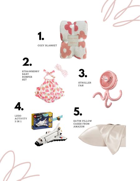 Last two weeks top five! Cozy baby blanket, cute baby girl outfit, stroller fan, Lego set, and our favorite satin pillows! 

#LTKbaby #LTKhome #LTKkids