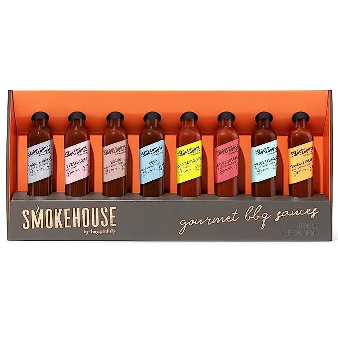 Smokehouse by Thoughtfully, Gourmet BBQ Sauce Sampler Set in Glass Bottles, Vegan and Vegetarian,... | Amazon (US)