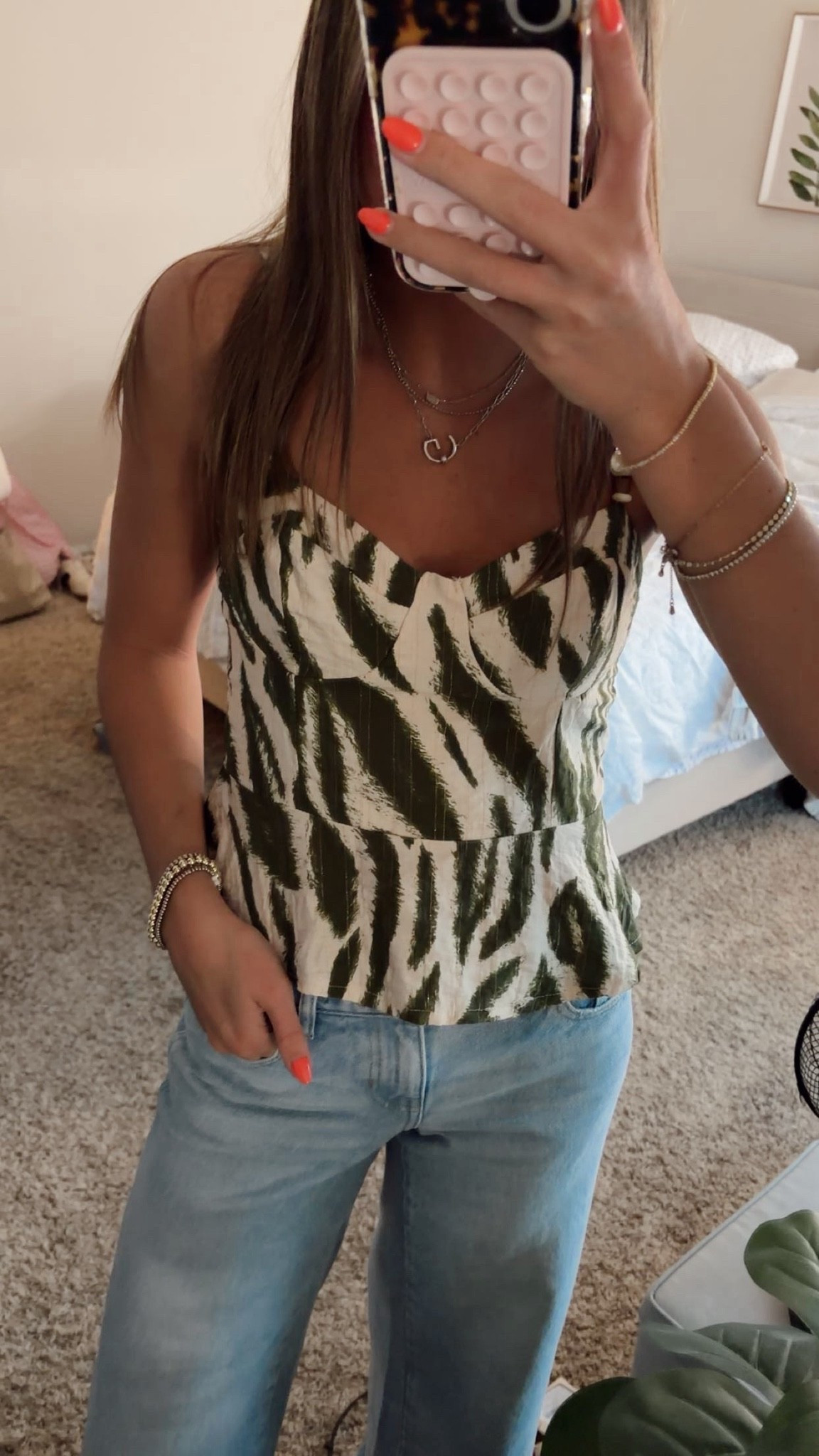 fall dinner ootd! wore this to dinner with my friends, so fun and simple. i love the pattern on the top and the gold detail. the green is perfect for the transition into fall, and paired with jeans it works well with the weather. the straps are beaded and elevate the top even more!! worn with my everyday jewelry this outfit is so simple but so cute!
#ltkshein #ltkfallfinds #fallootd #dinnerootd #dinneroutfit #sheinfinds #simpleoutfit #falloutfitinspo #outfitideas

#LTKdayinmylife #LTKootd #LTKSeasonal