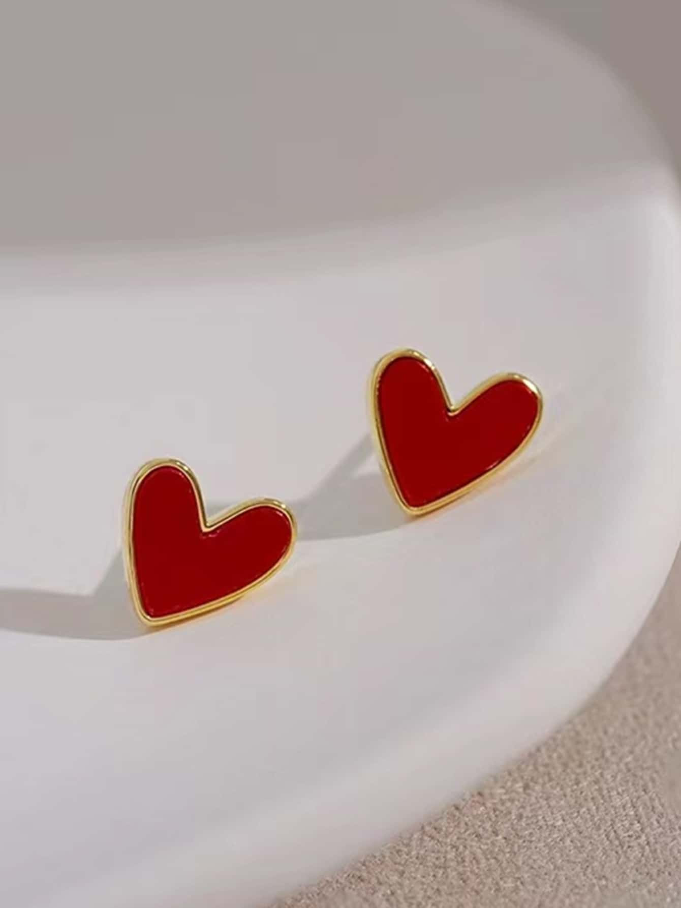 Heart Stud Earrings  | SHEIN