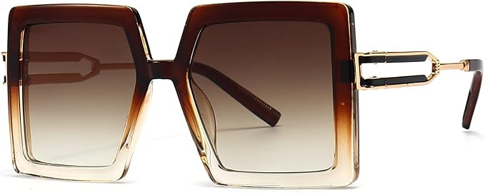 AIEYEZO Oversized Sunglasses for Women Square Fashion Big Large Frame Sun Glasses UV400 Protectio... | Amazon (US)