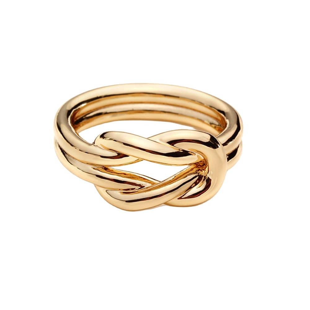 Layered Knot Silk Scarf Ring Brooch for Women Girls Dainty Infinity Love Knots Double Line Shawl ... | Amazon (US)