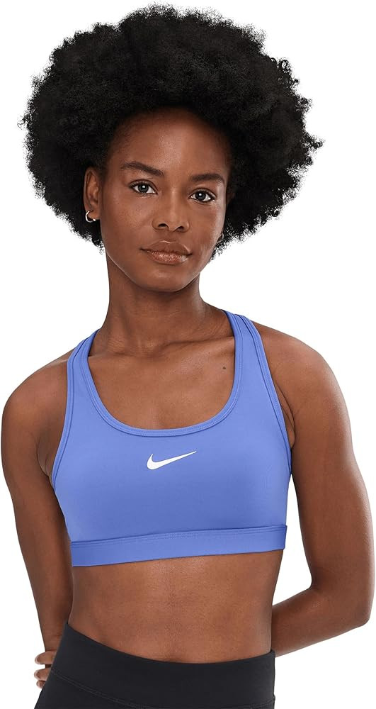 Nike Women's Swoosh Medium Support Padded Sports Bra, Black/White, Large at Amazon Women’s Clot... | Amazon (US)