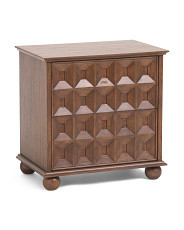 24x16x24 Geometric Detail 2 Drawer Nightstand With Usb Port | Marshalls