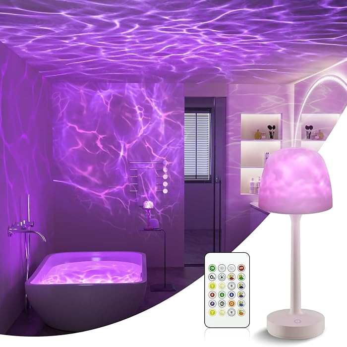 Rechargeable Shower Lamp Waterproof with Remote, Bathroom Cordless Table Lamp with 16 Color Dimma... | Amazon (UK)