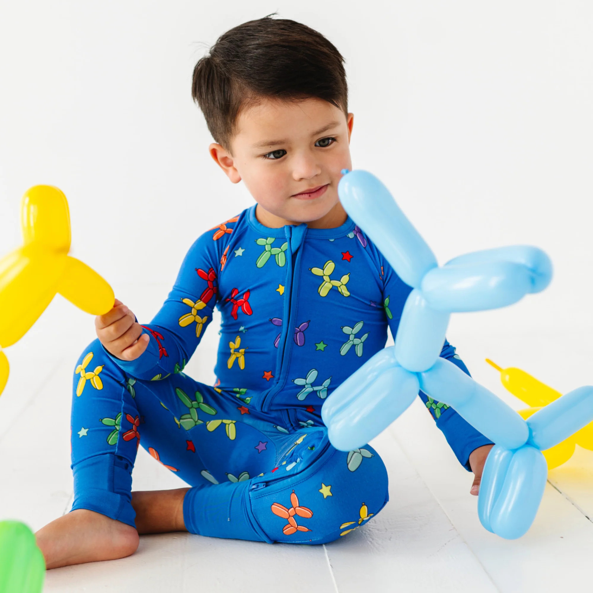 Boy Animal Balloons Convertible Footies | Kiki + Lulu | Kiki + Lulu