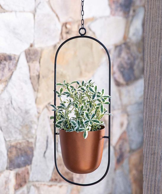 VivaTerra Outdoor Planters - Copper Oval Hanging Planter | Zulily