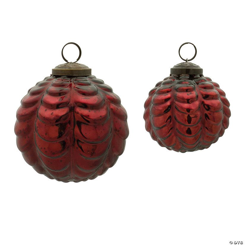 Scalloped Glass Ball Ornament (Set Of 12) 3"D, 4"D | Oriental Trading Company