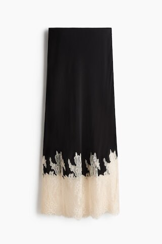 H & M - Lace-Trimmed Skirt - Black | H&M (US + CA)