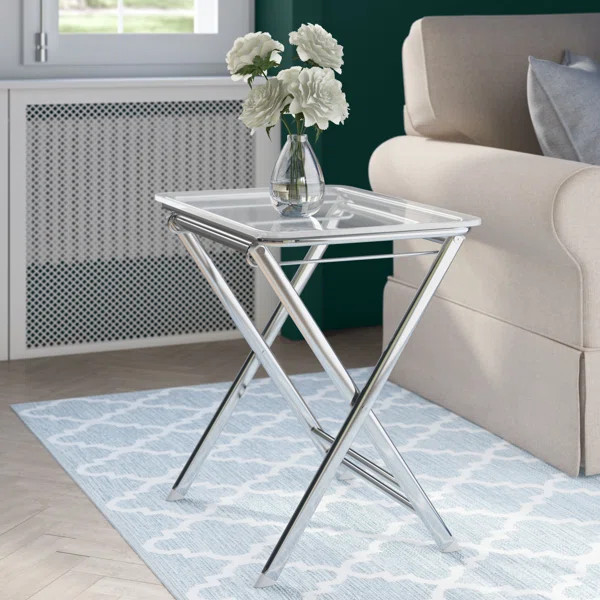 Cambridge 24'' Tall Tray Top Cross Legs End Table | Wayfair North America