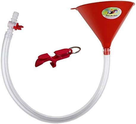 Beer Bong Funnel with Valve - USA Made Extra Long 2.5 feet (30 inch) Kink Free Tube - Shotgun Key... | Amazon (US)