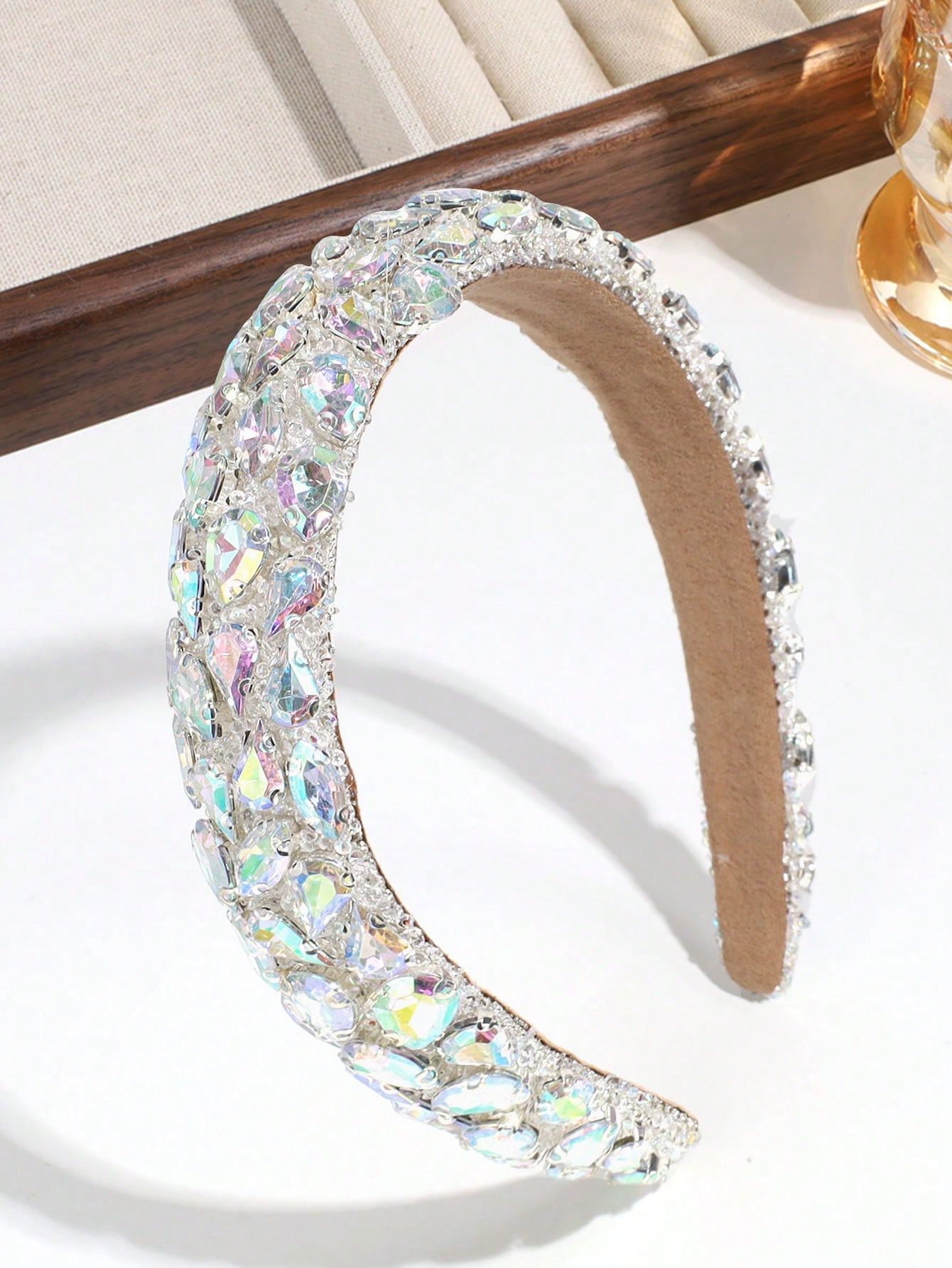 1pc Women's Elegant Fashionable Holographic Rhinestone Sponge Thick Luxury Headband, Suitable For... | SHEIN