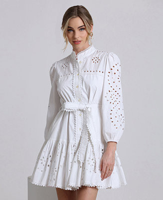 Avec Les Filles Women's Eyelet Shirtdress - Macy's | Macy's