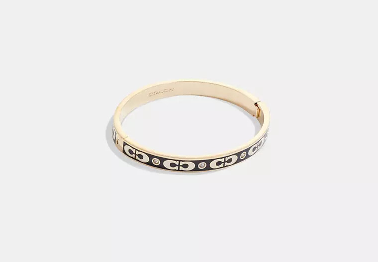 Signature Enamel Hinged Bangle | Coach Outlet CA
