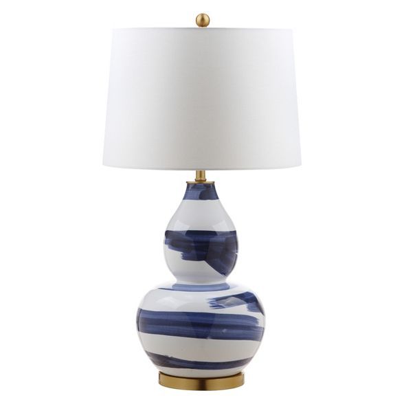 32" Aileen Table Lamp Blue/White (Includes LED Light Bulb) - Safavieh | Target