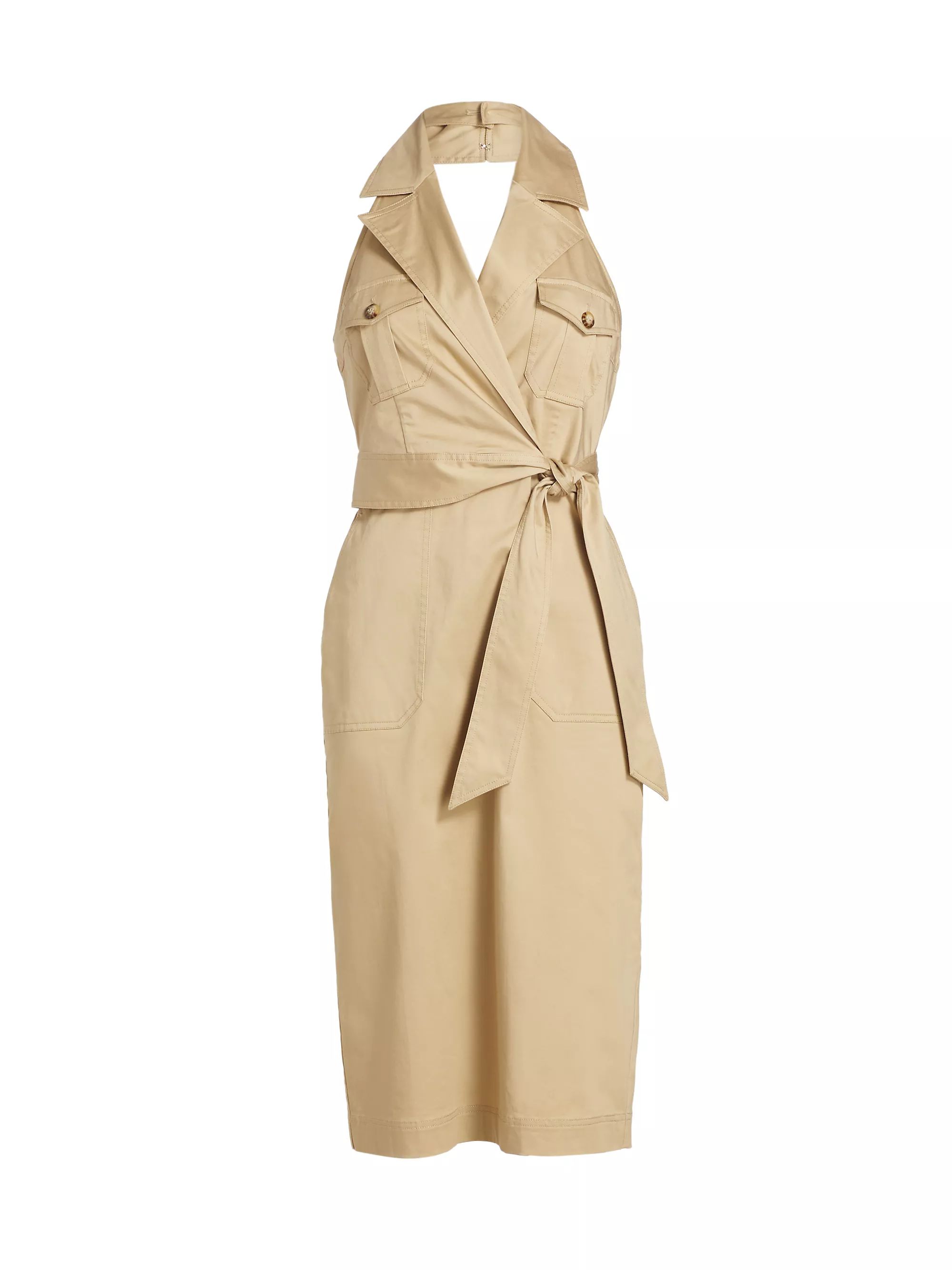 Kitana Stretch Cotton Tie-Waist Midi-Dress | Saks Fifth Avenue