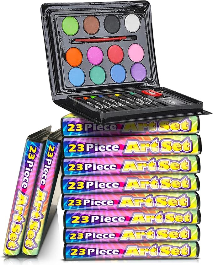 ArtCreativity Mini Art Sets for Kids - Pack of 12-23-Piece Kits with Watercolors, Crayons, Paint ... | Amazon (US)