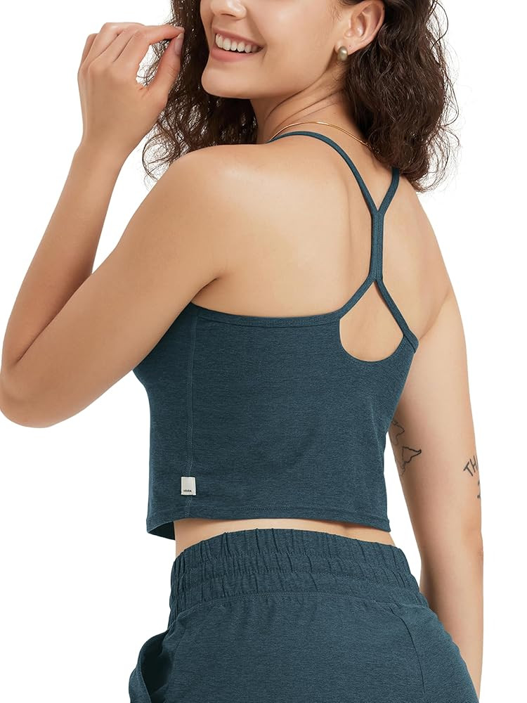 ODODOS Women's Slim Racerback Cropped Tank – Stratum Tech Sports Bra, Ultra Soft UPF 50+ Cami T... | Amazon (US)