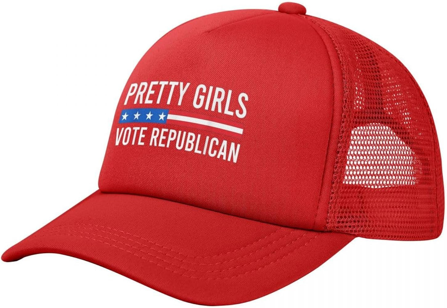 Pretty Girls Vote Republican Hat with Flag Trucker Hat for Women Black Men Funny Humor Trucker Ha... | Amazon (US)