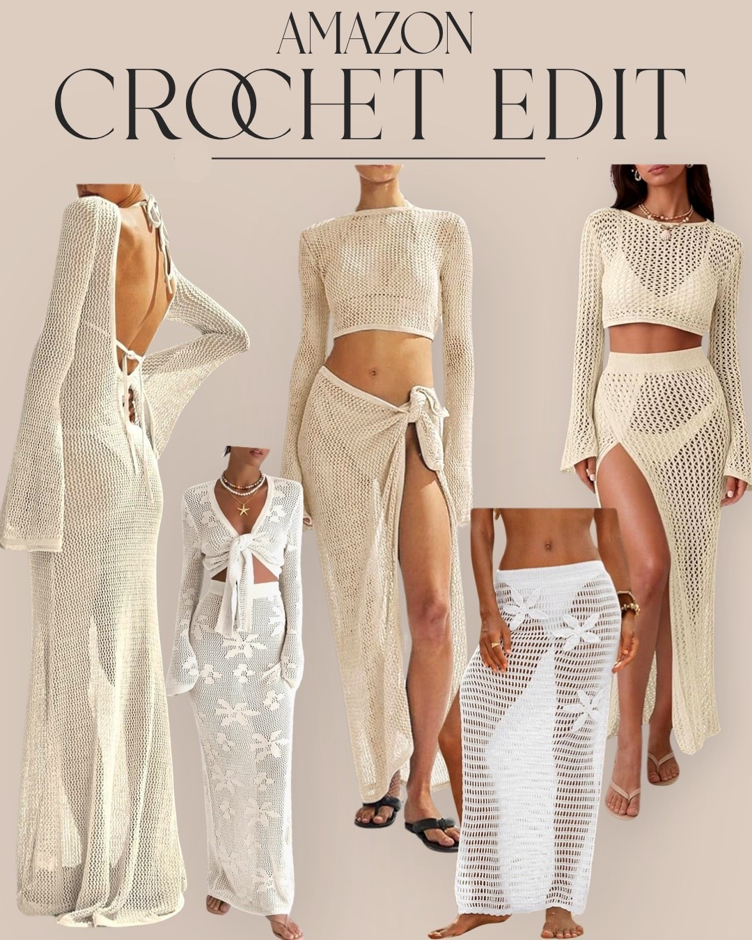 Neutral crochet sets that look way more expensive than they are 🤍

Found the dreamiest Amazon resort pieces for beach trips, pool days, vacation dinners, and that effortless “rich mom on an island” vibe.

Lightweight. Chic. Easy to throw on over swimwear while still looking put together.

Linked all my favorites in LTK.

#LTKootd #LTKSeasonal #LTKSwim