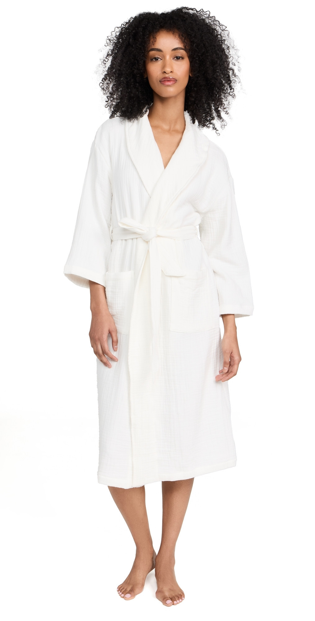 Barefoot Dreams Muslin Cotton Spa Robe Sea Salt 4 | Shopbop