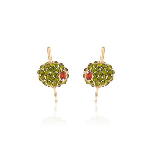 Firopia Olive Stud Earrings for Women | Mini Green Olive Rhinestone Earrings | Martini Jewelry Gift for Her Birthday | Amazon (US)