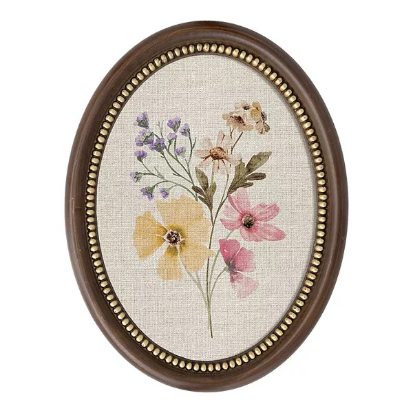 Belle Maison 9" x 13" Oval Floral Fabric Wall Art | Kohl's
