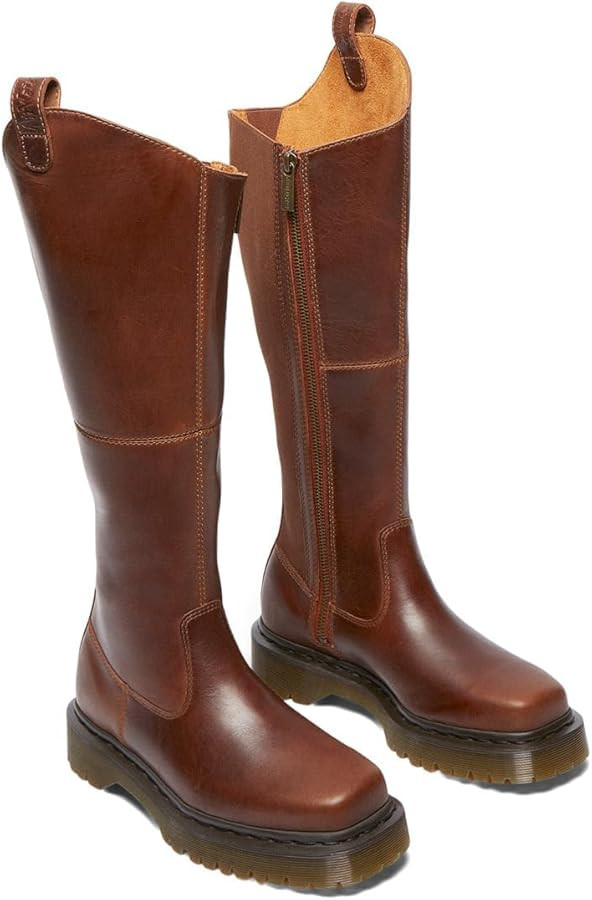 Dr. Martens Women's Amaayah Hi Leather Bex Riding Boots Knee High | Amazon (US)