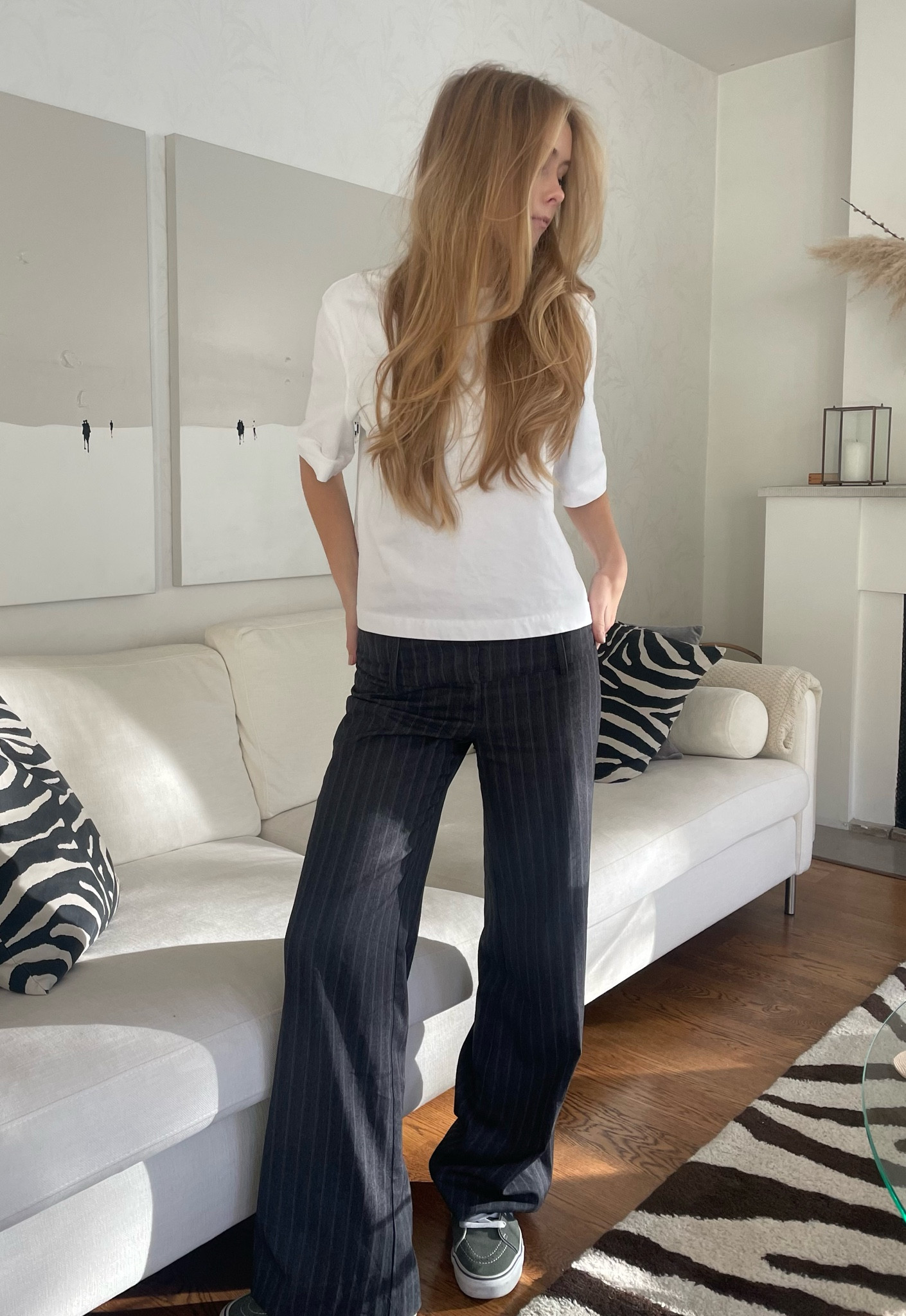 White boxy tee, heavy weight t-shirt, pinstriped trousers, high top vans, Arket, H&M 

#LTKeurope #LTKSeasonal #LTKstyletip