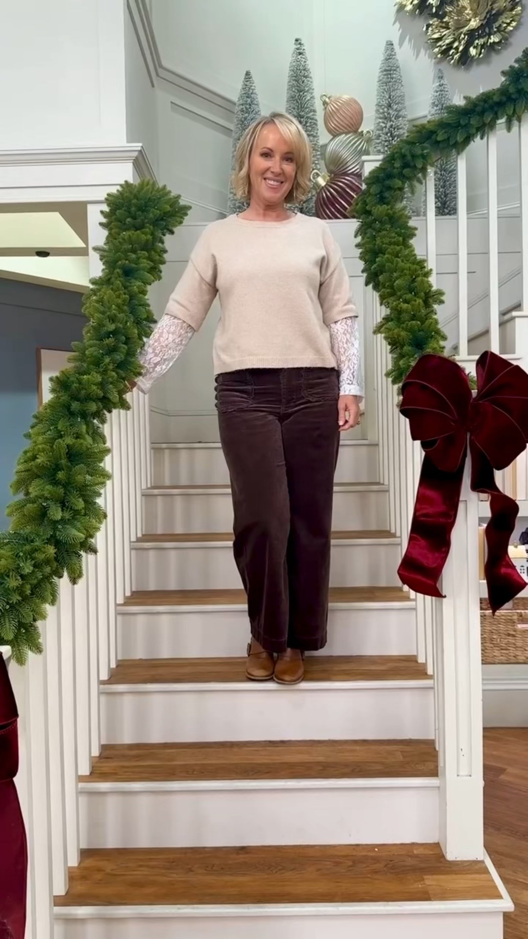 Couldn’t wait to share this look that I wore to my shows this week!! I’m obsessed with this lace sweater from Amazon - the quality is amazing and I already want it in every color 😍 I styled it with my favorite Anthropologie cords and my go-to brown booties to create this effortless fall outfit 🤎 

#LTKStyleTip #LTKPetite #LTKSeasonal