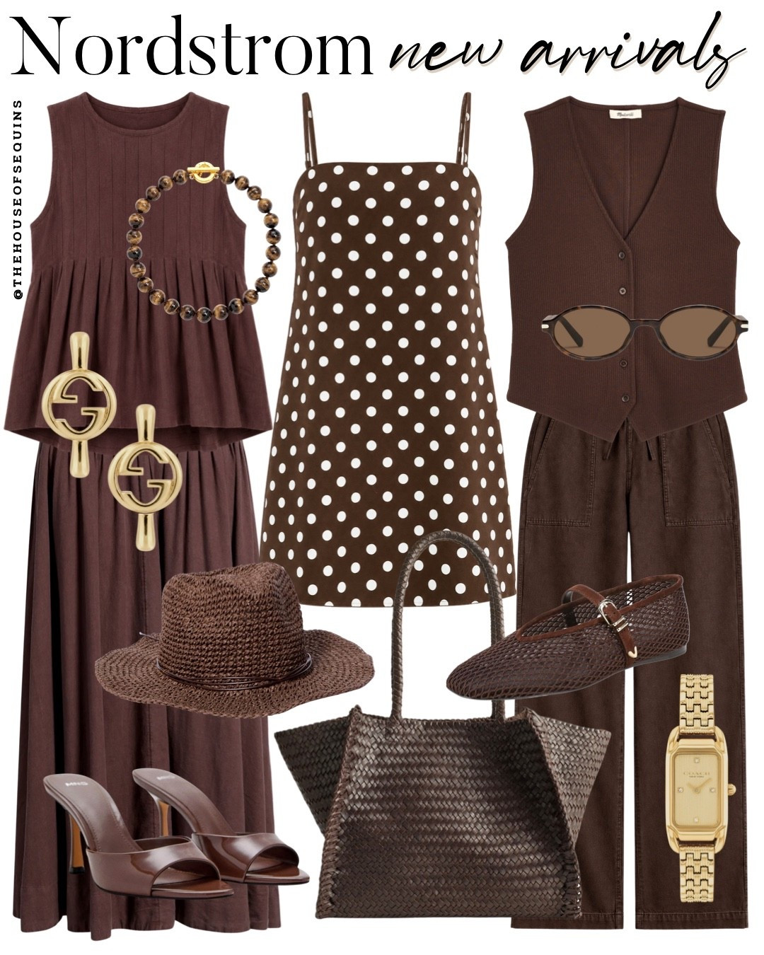 Shop Nordstrom new arrivals! Chocolate brown summer outfit finds