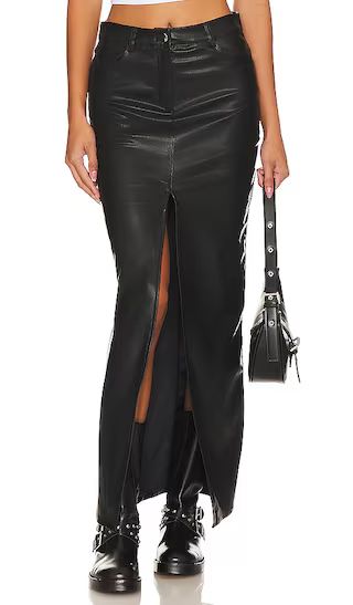 Alina Faux Leather Skirt in Black | Revolve Clothing (Global)
