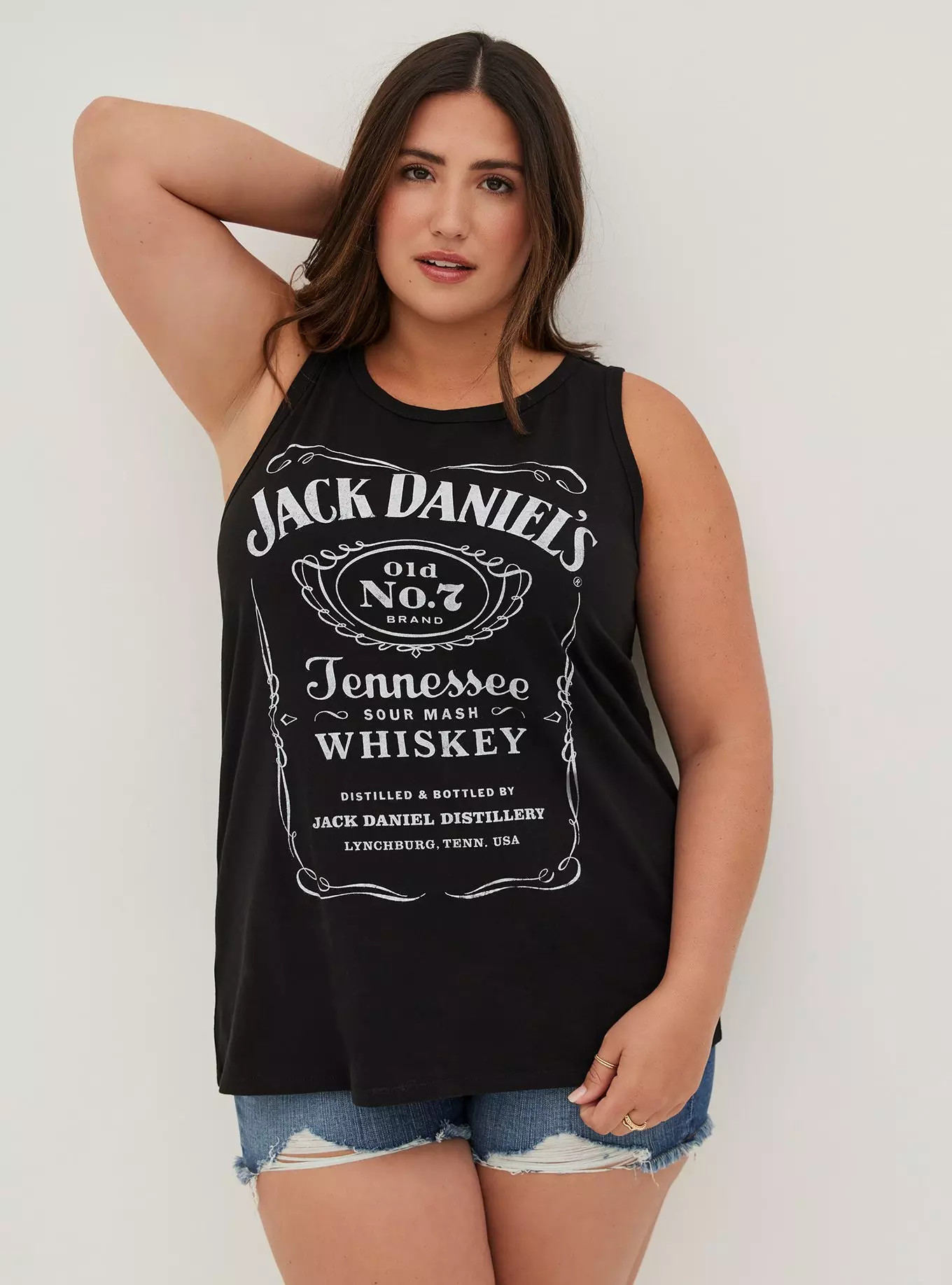 Classic Fit Crew Tank - Cotton Jack Daniels Black | Torrid (US & Canada)