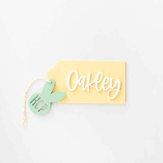 Acrylic Easter Basket Tag, Bunny Tag, Easter Gift Tag, Hip Hop Sign, Custom Name Tag, Easter Deco... | Etsy (US)