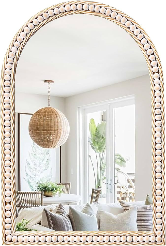 Gold Arch Mirror,20x30 Rustic Farmhouse Mirrors for Wall Decor,Gold Modern Metal Distressed Vanit... | Amazon (US)