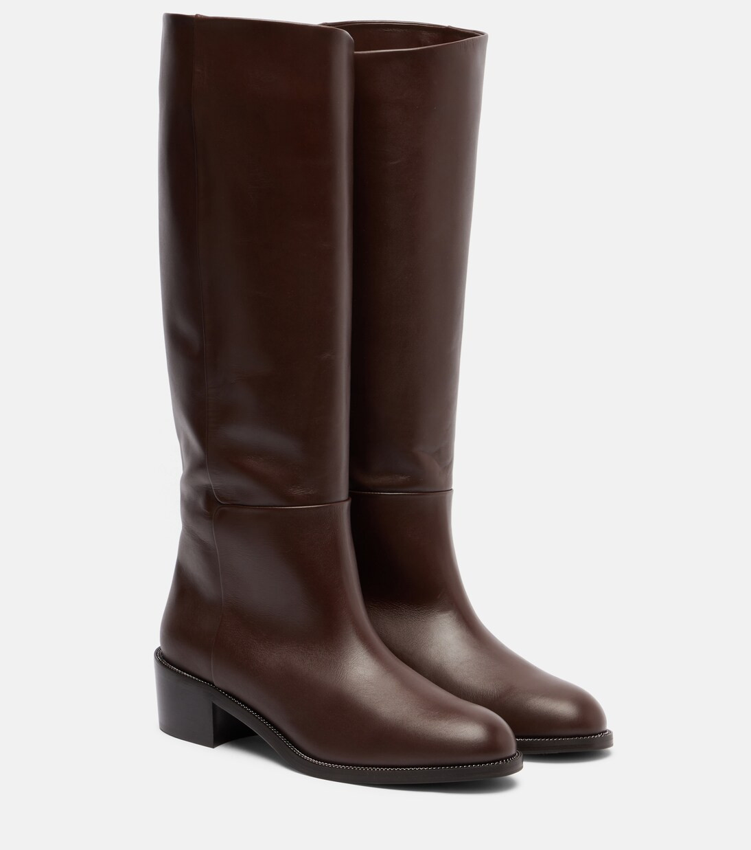 Sellier leather knee-high boots | Mytheresa (INTL)