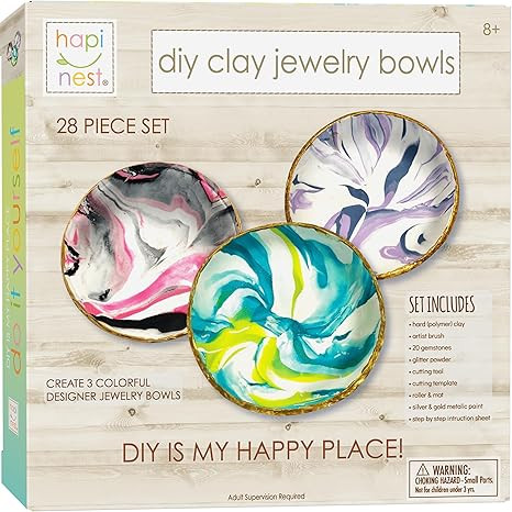 Hapinest Make Your Own Clay Jewelry Dish Craft Kit for Girls for Girls Ages 8 9 10 11 12-14 Years... | Amazon (US)