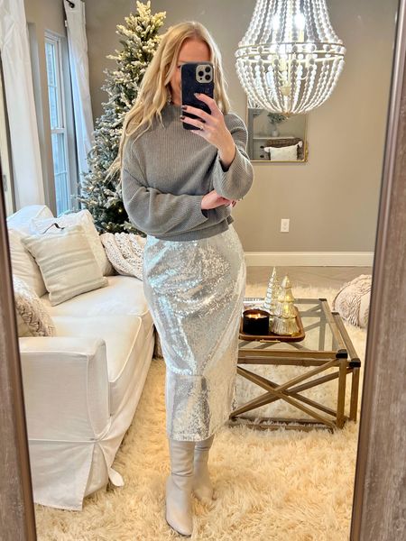 Love this silver sequin pencil skirt from Walmart! Very affordable and easy to mix and match. Comes in many colors  
Holiday outfits 
Sequin skirt
New year’s outfit 

#LTKunder50 #LTKSeasonal #LTKHoliday