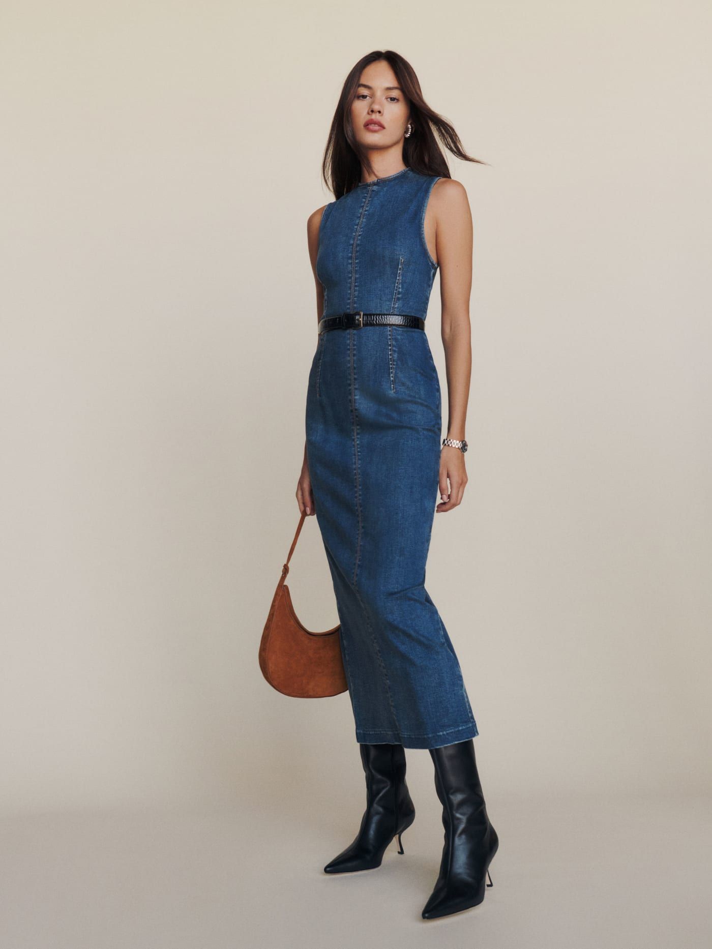Kendi Denim Midi Dress | Reformation (US & AU)