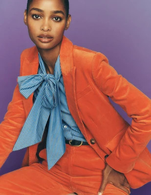 Boden Women's Stamford Cord Blazer in Orange | Size 0 | Boden (US)