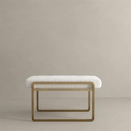 American Home Classic Cole Modern Stainless Steel/Boucle Stool in Brass/Ivory | Amazon (US)