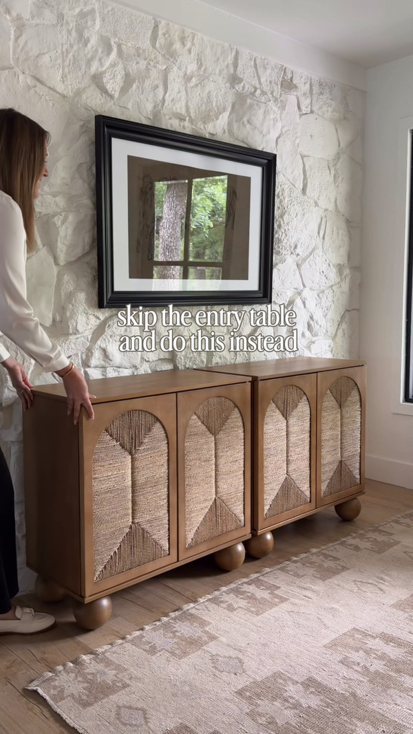 Entryway refresh with some of my favorite high/low finds the Nathan James cabinet…