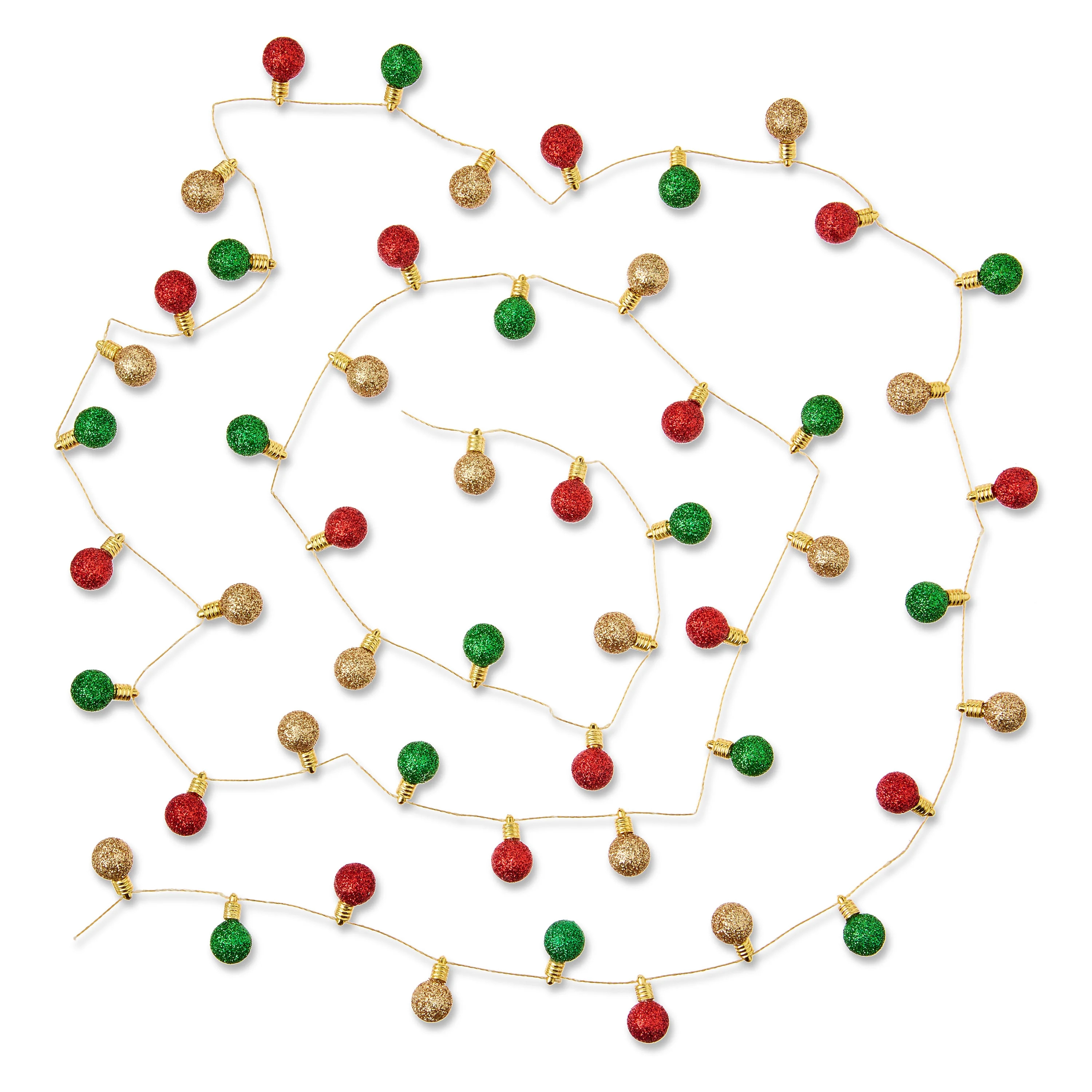 Red/Green/Gold Mini Christmas Bulb Garland, 6', by Holiday Time | Walmart (US)